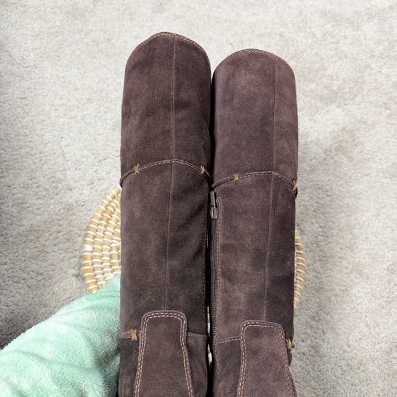 Timberland Y2K Moorland Hollace Tall Brown Suede Lace-Up Boots Sherpa Lined 7.5M - Picture 11 of 15